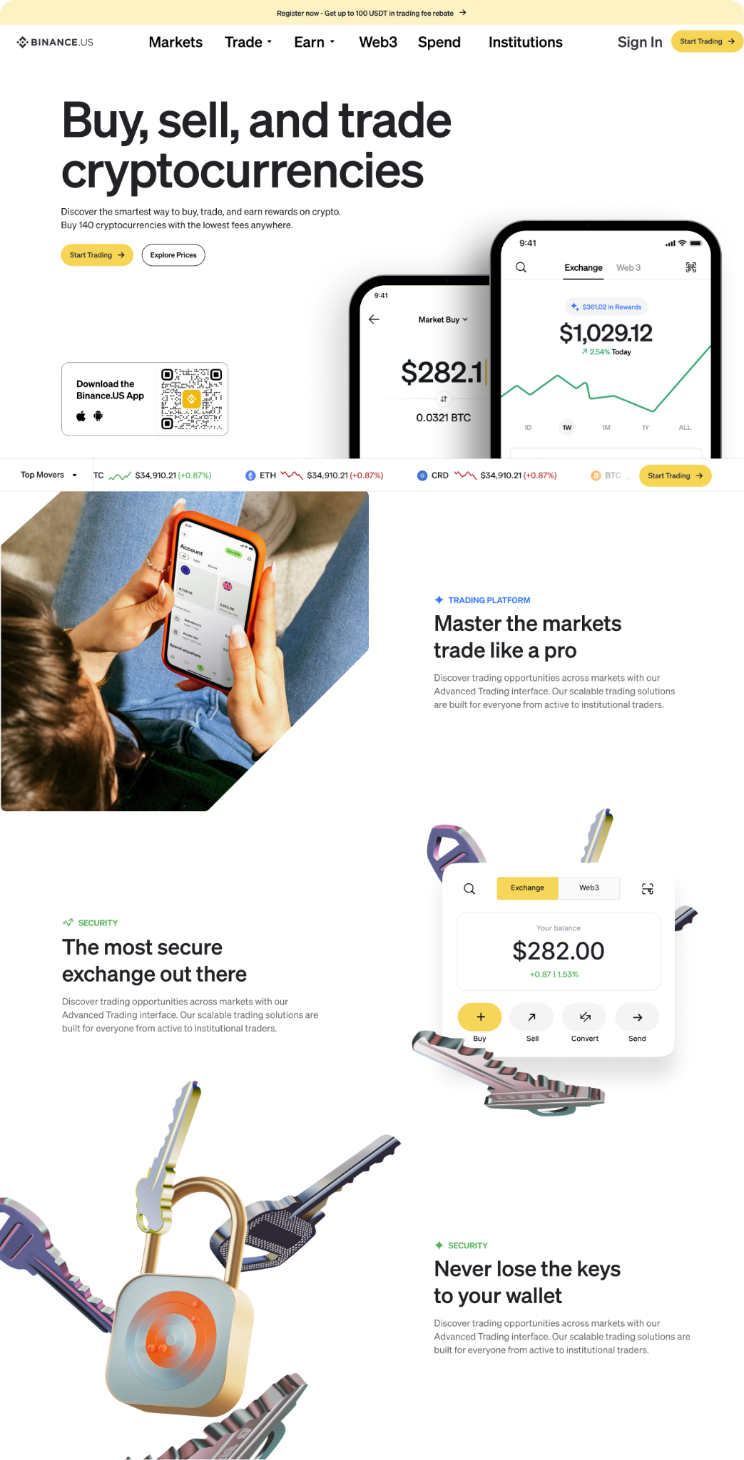 Binance desktop product and trading experience