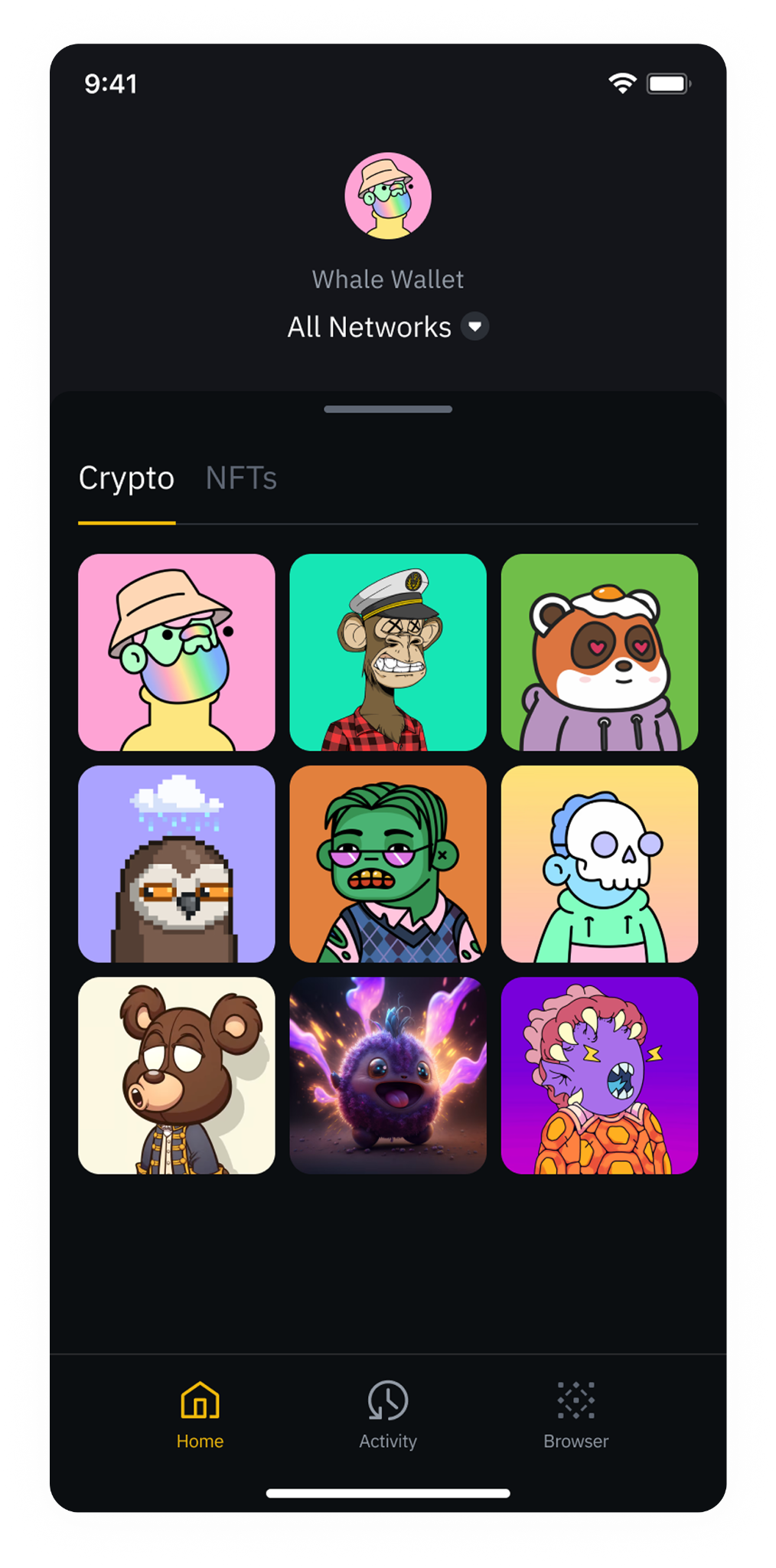 Binance Web3 wallet collectibles screen